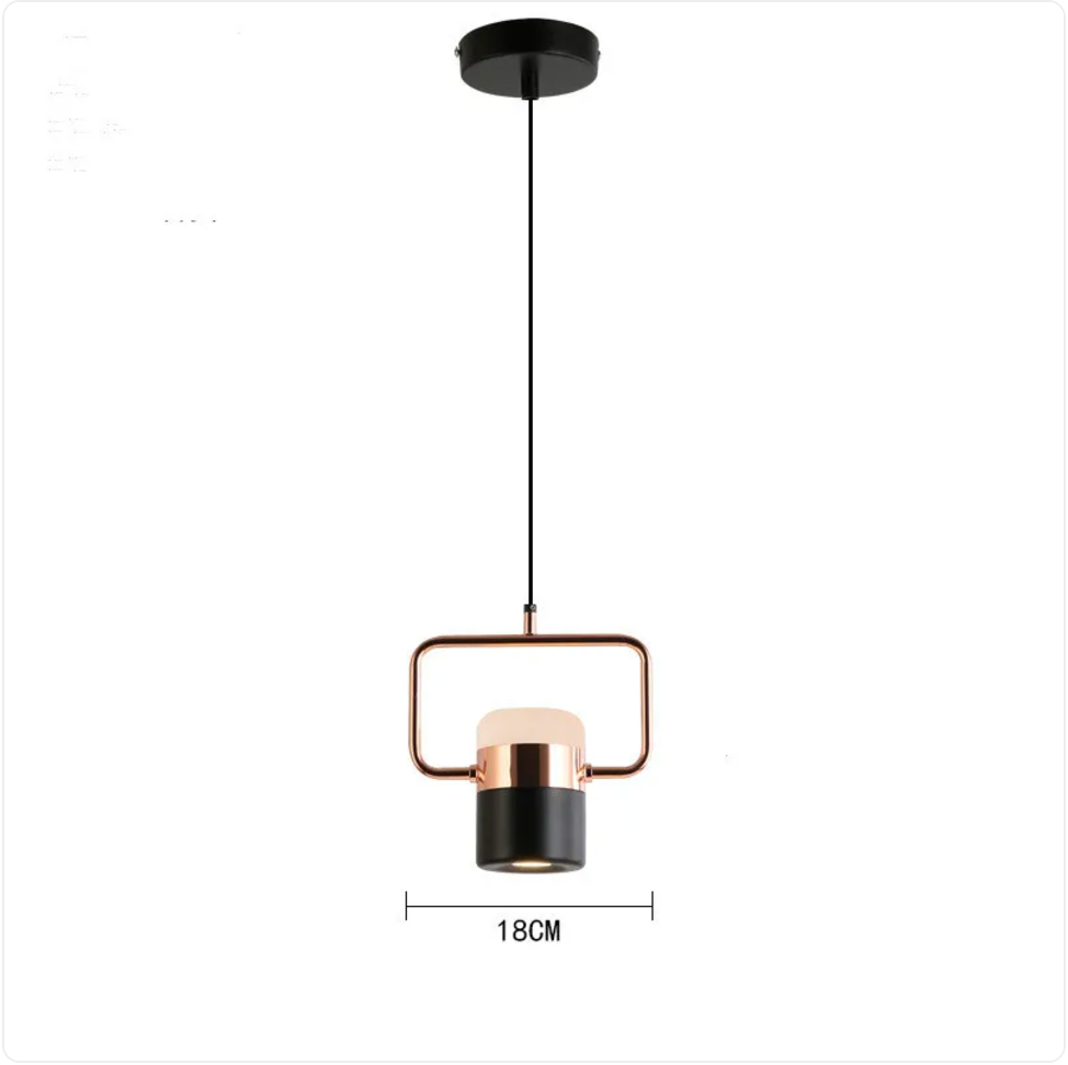 Modern Iron Pendant Lamp — Rose Gold Ceiling Fixture