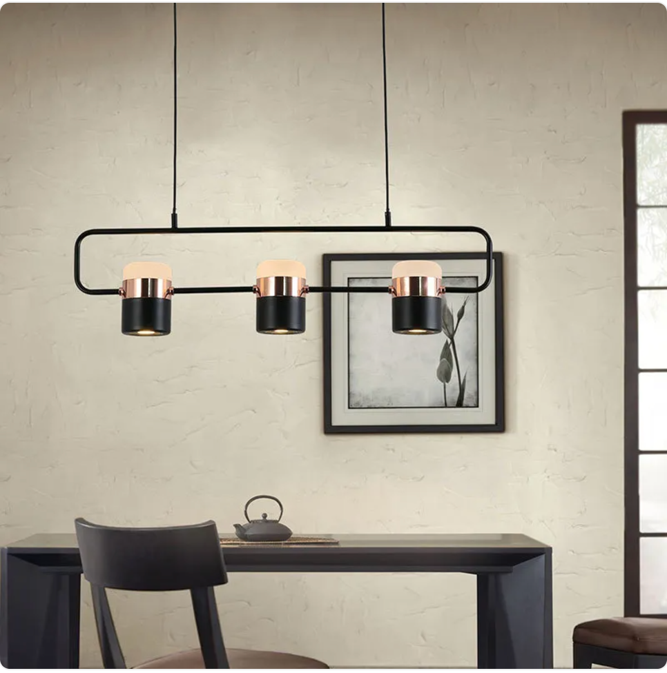 Modern Iron Pendant Lamp — Rose Gold Ceiling Fixture